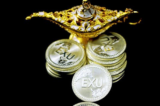 gold and silver round coins