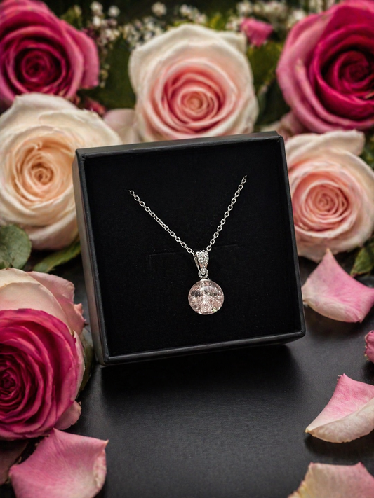 Сребърна висулка „Розов кварц“ с естествен розов кварц | BS SILVER JEWELLERY