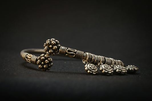 gold and silver beaded bracelet