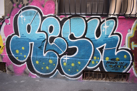 Graffiti art spelling out best on a wall.