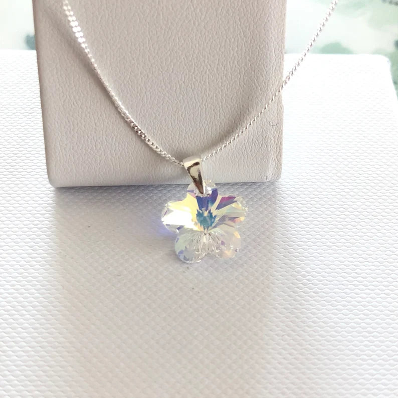 Сребърно колие със сваровски кристали | BS SILVER JEWELLERY