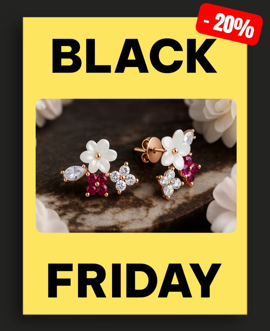 Сребърни обеци „Магнолия“