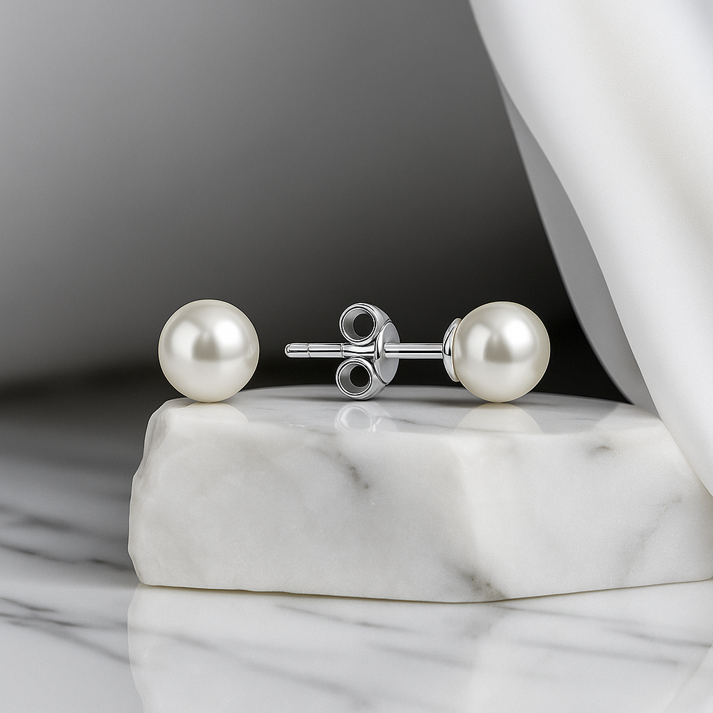 сребърни обеци перла