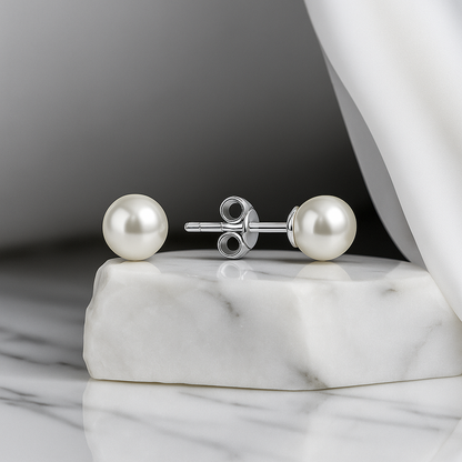 Сребърни обеци „Перла” | BS SILVER JEWELLERY