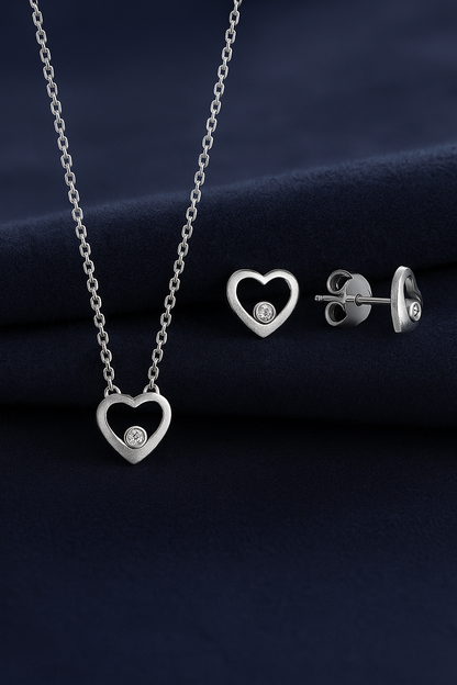 Сребърен комплект „Сърце“ - BS SILVER JEWELLERY