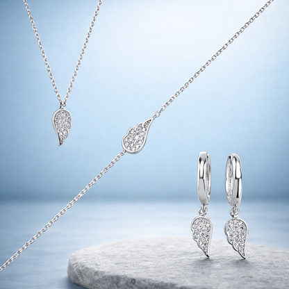 Сребърен комплект „Ангелски криле“ - BS SILVER JEWELLERY