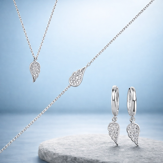 Сребърен комплект „Ангелски криле“ - BS SILVER JEWELLERY