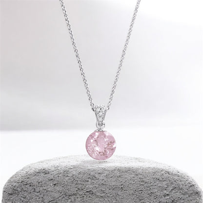 Сребърно колие „Розов кварц“ - BS SILVER JEWELLERY