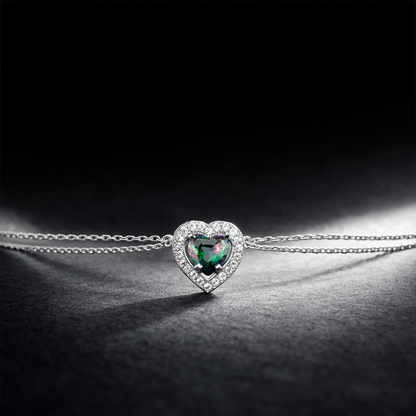 Сребърна гривна „Сърце“ с мистичен топаз - BS SILVER JEWELLERY