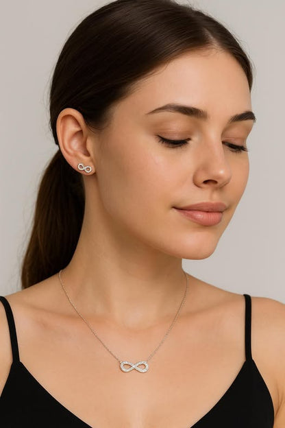 Сребърен комплект „Безкрайност” с цирконии | BS SILVER JEWELLERY