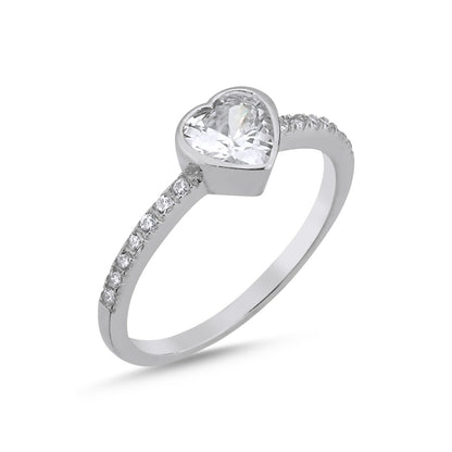 Сребърен пръстен Обич с цирконии | BS SILVER JEWELLERY