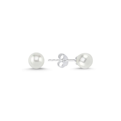 Сребърни обеци перли на винт | BS SILVER JEWELLERY